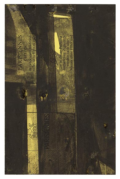 Parisiennes suite, 2000. Ensemble de 52 encres de Chine sur paquet de cigarettes "Parisiennes carrées", 14x9 cm.
