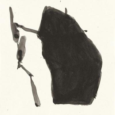 Peinture 20/6, 2020. Noirde vigne sur papier, 25x25 cm.