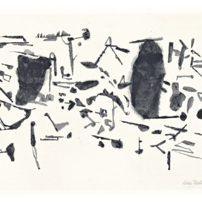 Peinture 15/60, 2015. Noir de vigne sur chine, 46x105,5 cm.