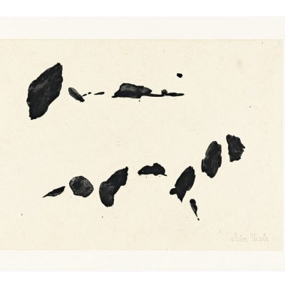 Peinture 15/78, 2015. Noir de vigne sur japon, 24,5x34 cm.