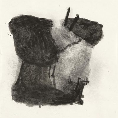 Peinture 20/17, 2020. Noirde vigne sur papier, 25x25 cm.