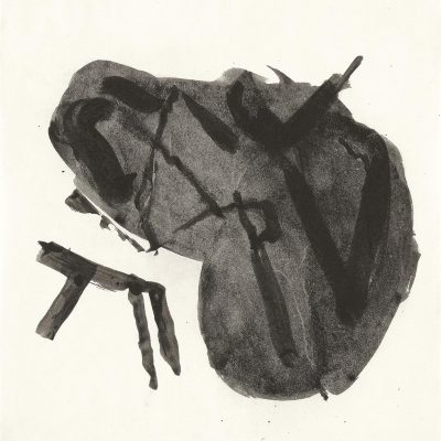Peinture 20/20, 2020. Noirde vigne sur papier, 25x25 cm.