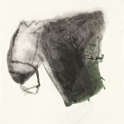 Peinture 20/19, 2020. Noirde vigne sur papier, 25x25 cm.