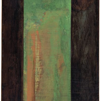 Peinture 00/30, 2000. Terres, dispersion et vernis noir sur papier marouflé sur toile, 61x46 cm.