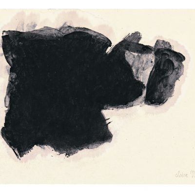 Peinture 12/55, 2012. Noir de vigne et acrylique sur japon, 24,5x33 cm.