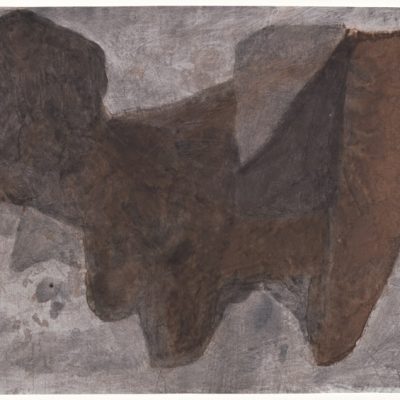 Peinture 15/77, 2015. Pigments et noir de vigne sur chine, 41x151 cm.