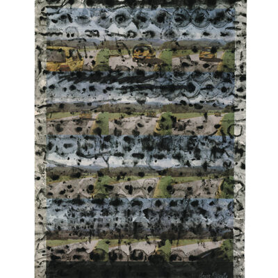 Peinture 25/31, 2025. Noir de vigne et acrylique sur papier, 47x32 cm.
