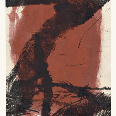 Estampe 12/10, 2012. Pointe sèche sur japon préparé, 16x12 cm, unique.