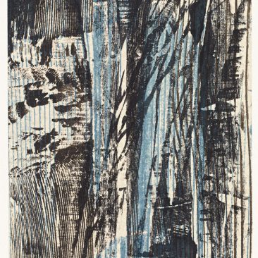 Estampe 14/12, 2014. Bois gravé sur papier thaïlandais, 15x12 cm, unique.