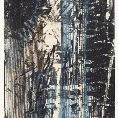 Estampe 14/14, 2014. Bois gravé sur papier thaïlandais, 15x12 cm, unique.
