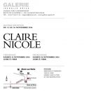 Invitation exposition Claire Nicole Galerie Gétaz 2016