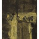 Parisiennes suite, 2000. Encre de Chine sur paquet de cigarettes "Parisiennes carrées", 14x9 cm.