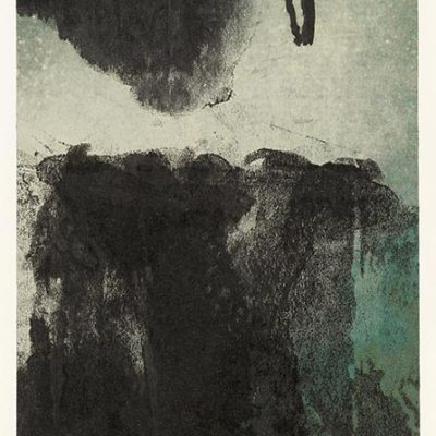 Monotype 18/4, 2018. Encre noire sur papier journal, 14,7x10,5 cm, unique.
