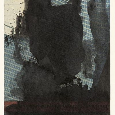 Monotype 18/9, 2018. Encre noire sur papier journal, 14,7x10,5 cm, unique.