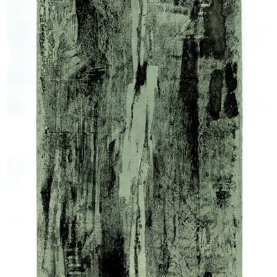 Peinture 25/10, 2025. Noir de vigne et acrylique sur papier, 46x31 cm.